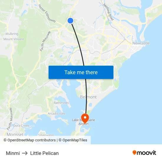 Minmi to Little Pelican map