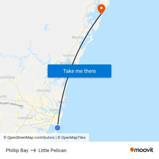 Phillip Bay to Little Pelican map