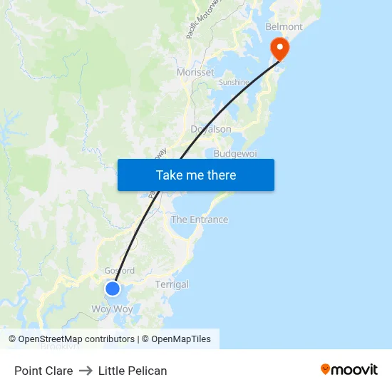 Point Clare to Little Pelican map