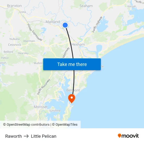 Raworth to Little Pelican map