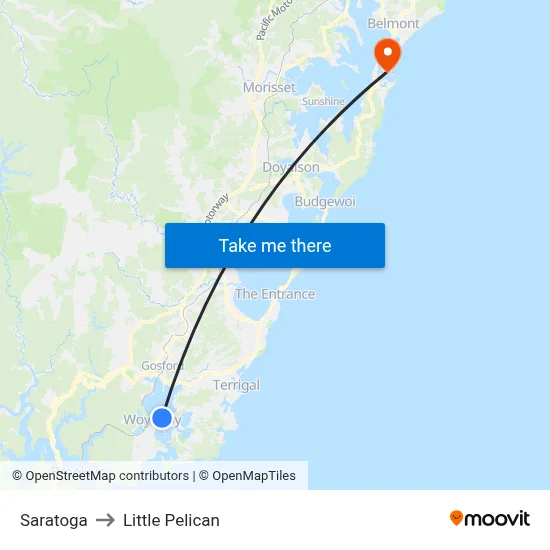 Saratoga to Little Pelican map