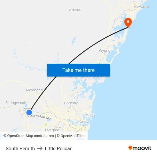 South Penrith to Little Pelican map