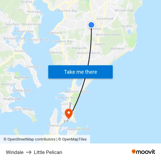 Windale to Little Pelican map