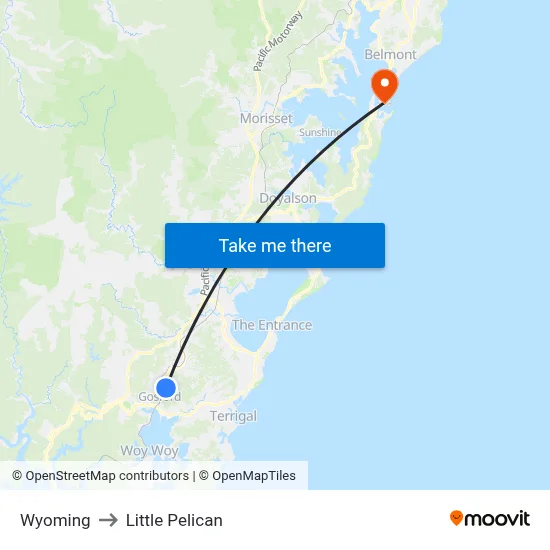 Wyoming to Little Pelican map
