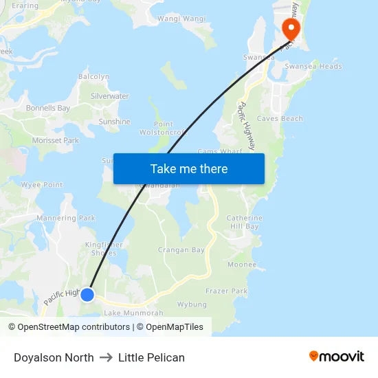 Doyalson North to Little Pelican map