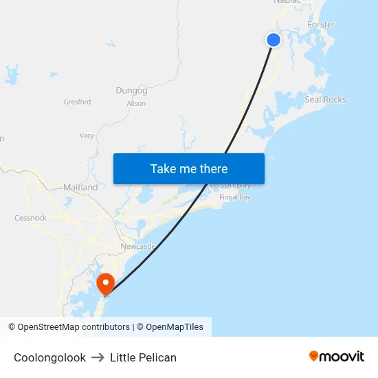 Coolongolook to Little Pelican map
