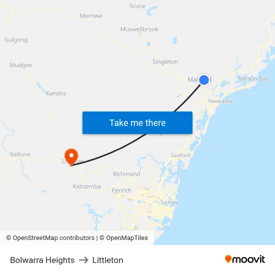 Bolwarra Heights to Littleton map