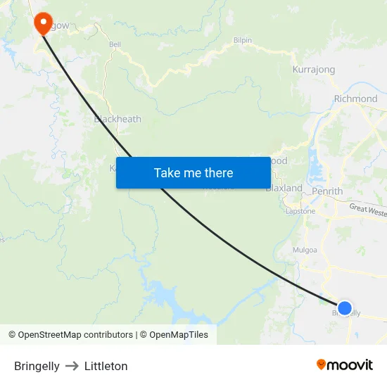 Bringelly to Littleton map
