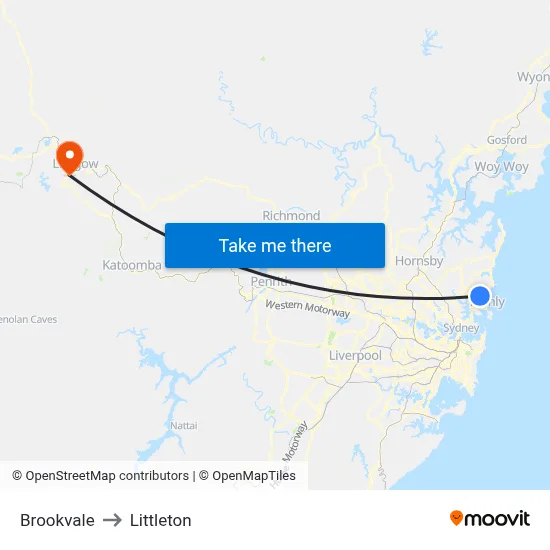Brookvale to Littleton map