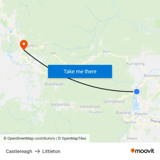 Castlereagh to Littleton map