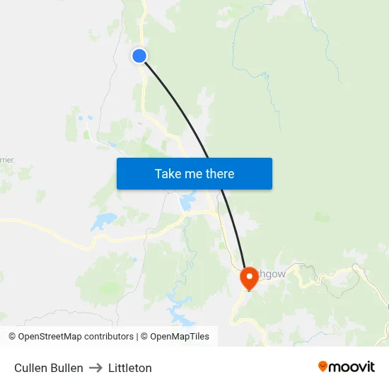 Cullen Bullen to Littleton map