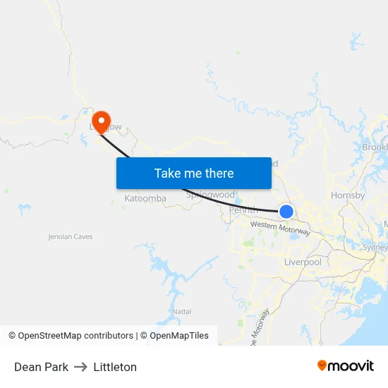 Dean Park to Littleton map