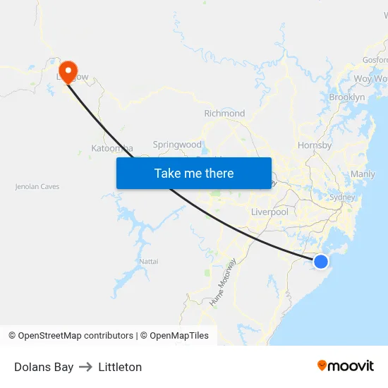 Dolans Bay to Littleton map