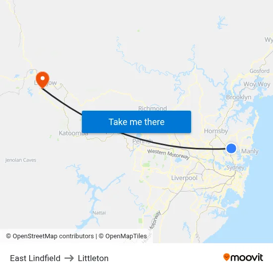 East Lindfield to Littleton map