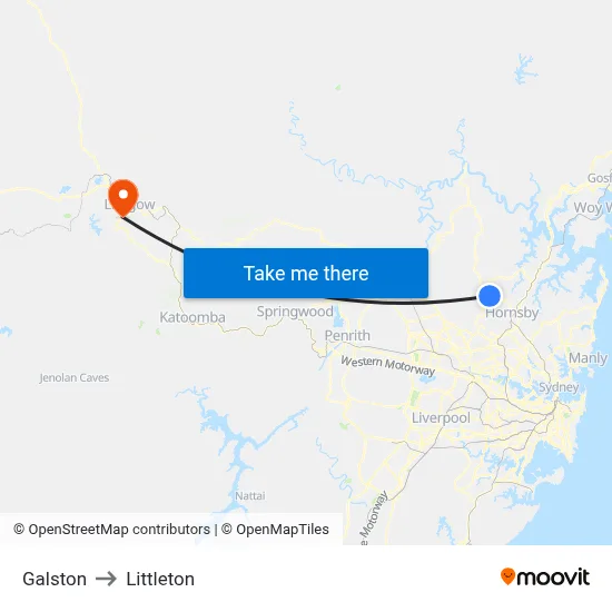Galston to Littleton map