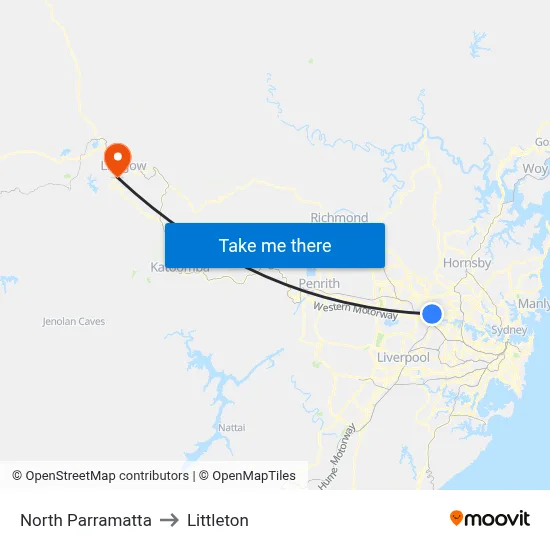 North Parramatta to Littleton map