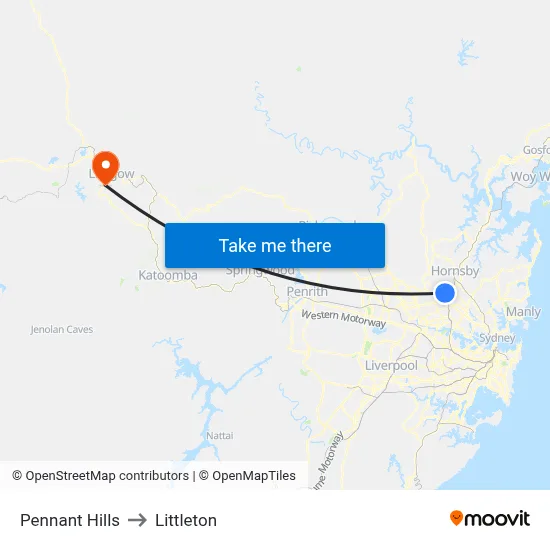 Pennant Hills to Littleton map