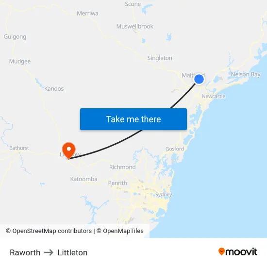Raworth to Littleton map