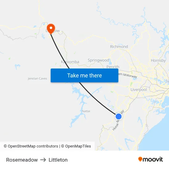 Rosemeadow to Littleton map