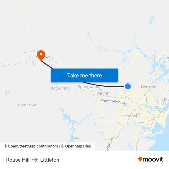 Rouse Hill to Littleton map