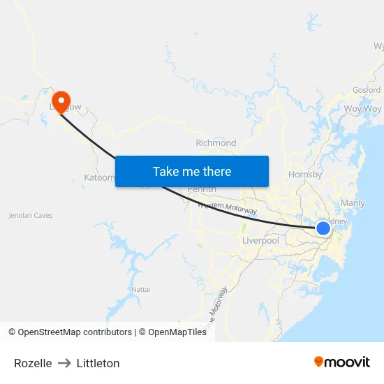 Rozelle to Littleton map