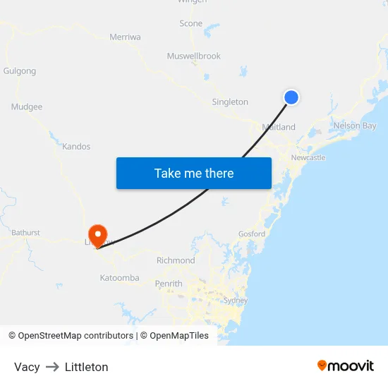 Vacy to Littleton map