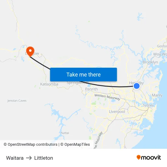 Waitara to Littleton map