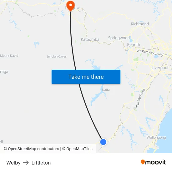 Welby to Littleton map