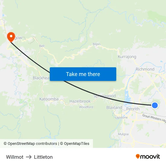 Willmot to Littleton map