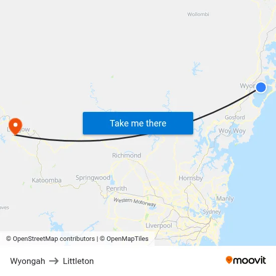 Wyongah to Littleton map