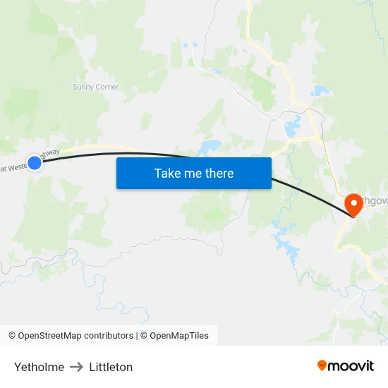 Yetholme to Littleton map