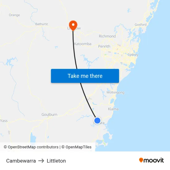 Cambewarra to Littleton map