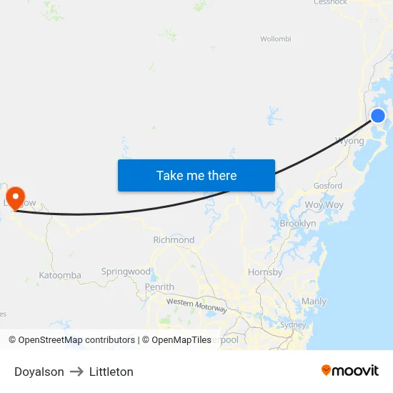Doyalson to Littleton map