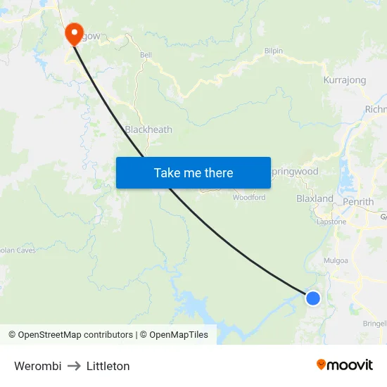 Werombi to Littleton map