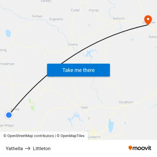 Yathella to Littleton map