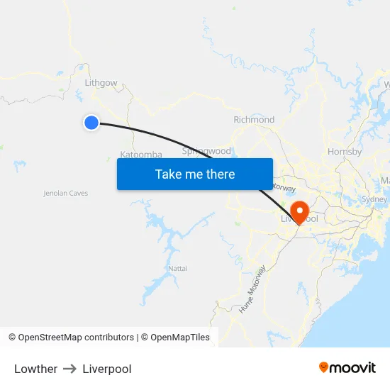 Lowther to Liverpool map