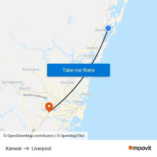 Kanwal to Liverpool map