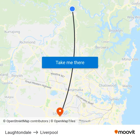 Laughtondale to Liverpool map