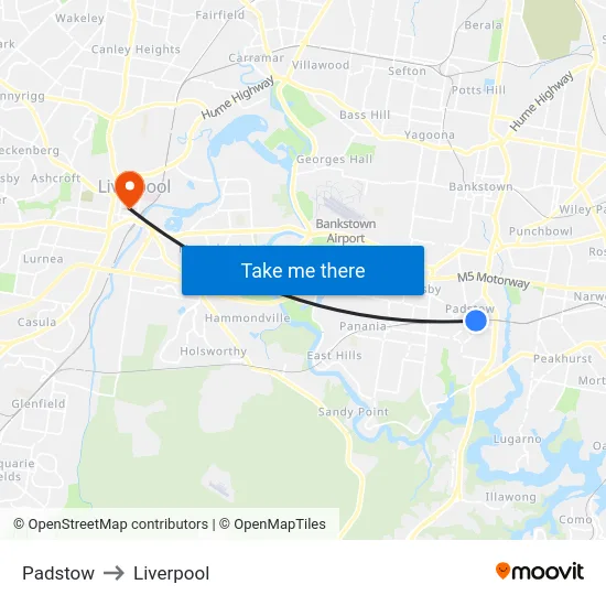 Padstow to Liverpool map