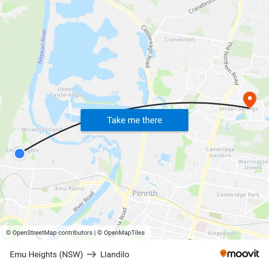 Emu Heights (NSW) to Llandilo map