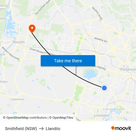 Smithfield (NSW) to Llandilo map