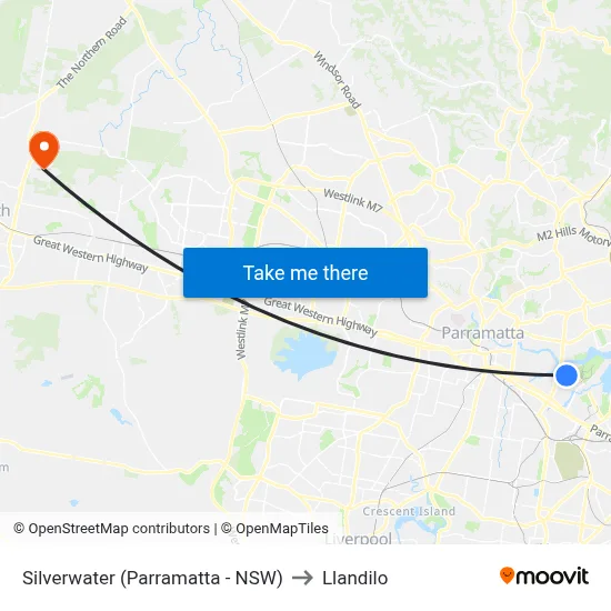 Silverwater (Parramatta - NSW) to Llandilo map