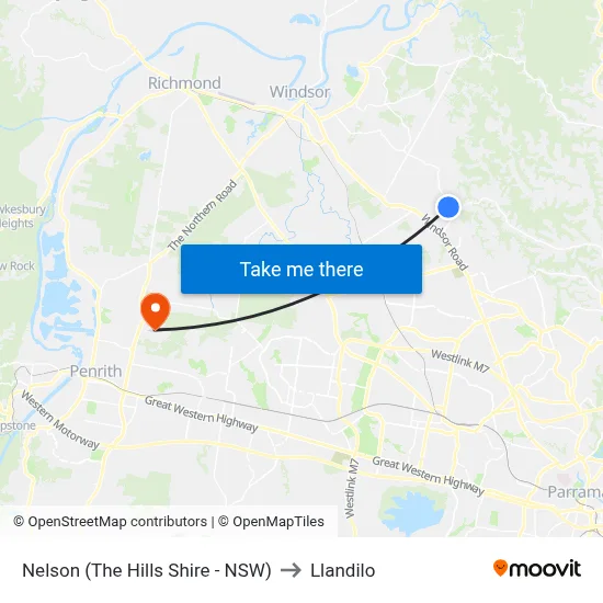 Nelson (The Hills Shire - NSW) to Llandilo map