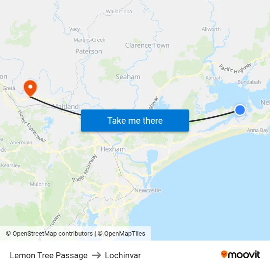 Lemon Tree Passage to Lochinvar map