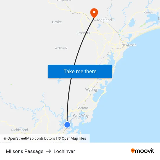 Milsons Passage to Lochinvar map
