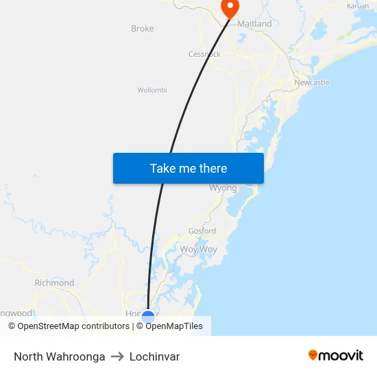 North Wahroonga to Lochinvar map