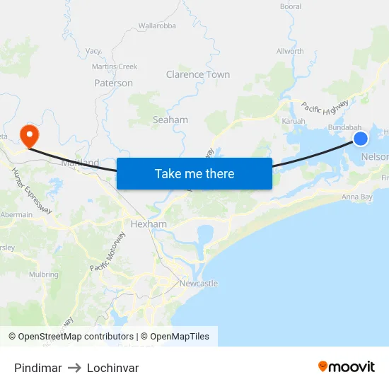 Pindimar to Lochinvar map