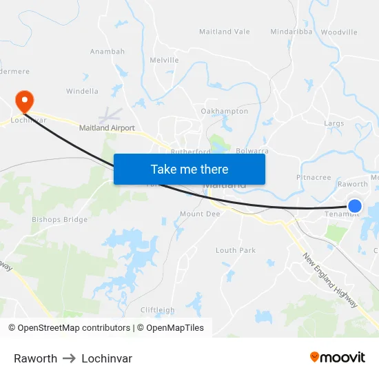 Raworth to Lochinvar map
