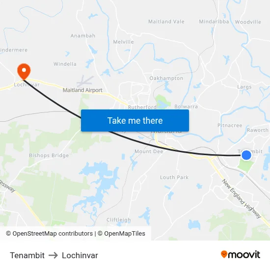 Tenambit to Lochinvar map