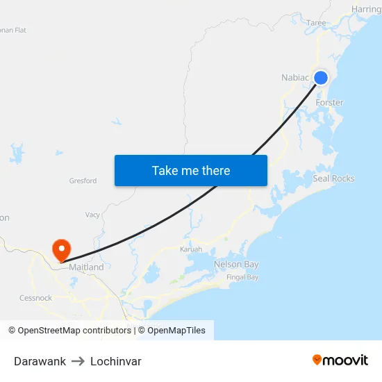 Darawank to Lochinvar map